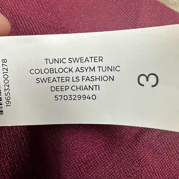 Chicos sweater womens size 3 XL assymetrical tunic deep chianti NWT - Picture 3 of 7